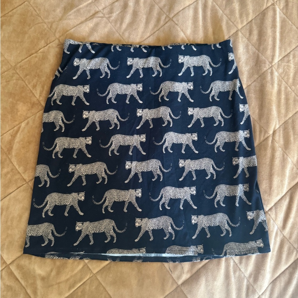 Show Me Your MuMu Blue Leopard Mini Skirt